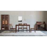 艾美儷家可可西里現(xiàn)代極簡黑金檀木家具：餐桌KK5201#、餐椅KK3502#