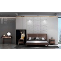 艾美儷家可可西里現(xiàn)代極簡黑金檀木家具：大床KK1116#