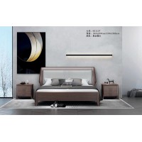 艾美儷家可可西里現(xiàn)代極簡黑金檀木家具：大床KK1120#