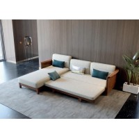 艾美儷家可可西里現(xiàn)代極簡黑金檀木家具：轉角沙發(fā)KK3209#