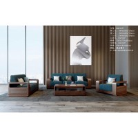 艾美儷家可可西里現代極簡黑金檀木家具：沙發(fā)KK3108#、長茶幾KK3301#、方茶幾KK3305#