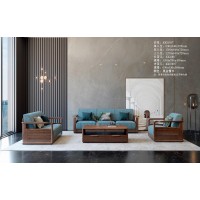 艾美儷家可可西里現代極簡黑金檀木家具：沙發(fā)KK3106#、長茶幾KK3301#、方茶幾KK3305#