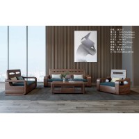 艾美儷家可可西里現(xiàn)代極簡黑金檀木家具：沙發(fā)KK3102#、長茶幾KK3302#、方茶幾KK3305#