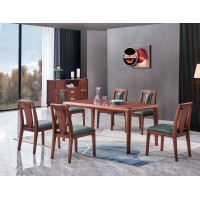 華夏國(guó)康卡迪婭輕奢極簡(jiǎn)黃檀木家具：K502方桌、K55餐椅、K800餐邊柜