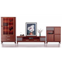 華夏國(guó)康卡迪婭輕奢極簡(jiǎn)黃檀木家具：K801高柜、K601電視柜、K801低柜