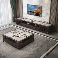瑞聯(lián)新中式家具：1816#巖板電視柜、806#巖板茶幾