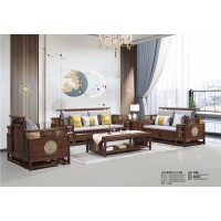 華軒新中式烏金木1+2+3沙發(fā)323#、長茶幾336#、四方茶幾232#