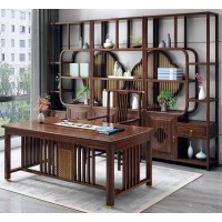 衛(wèi)府里新中式烏金木SZ602書(shū)桌、WZY626主椅、BGJ626博古架